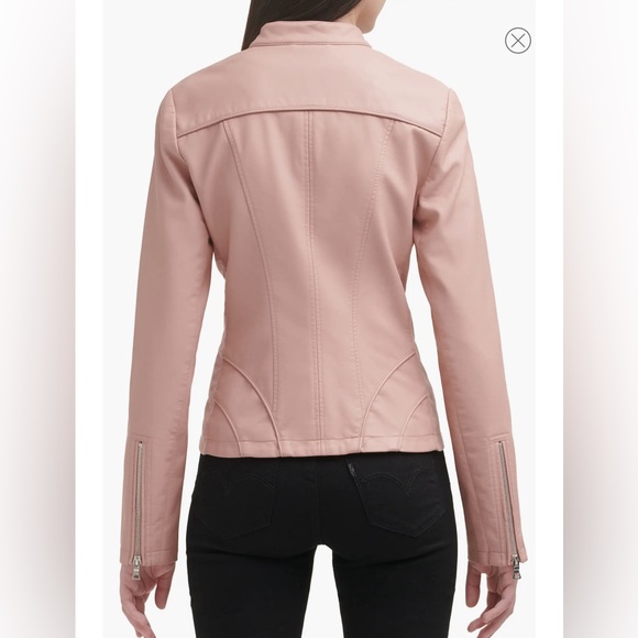 GUESS Faux Leather Y2K Racer Moto Jacket - Picture 3 of 14